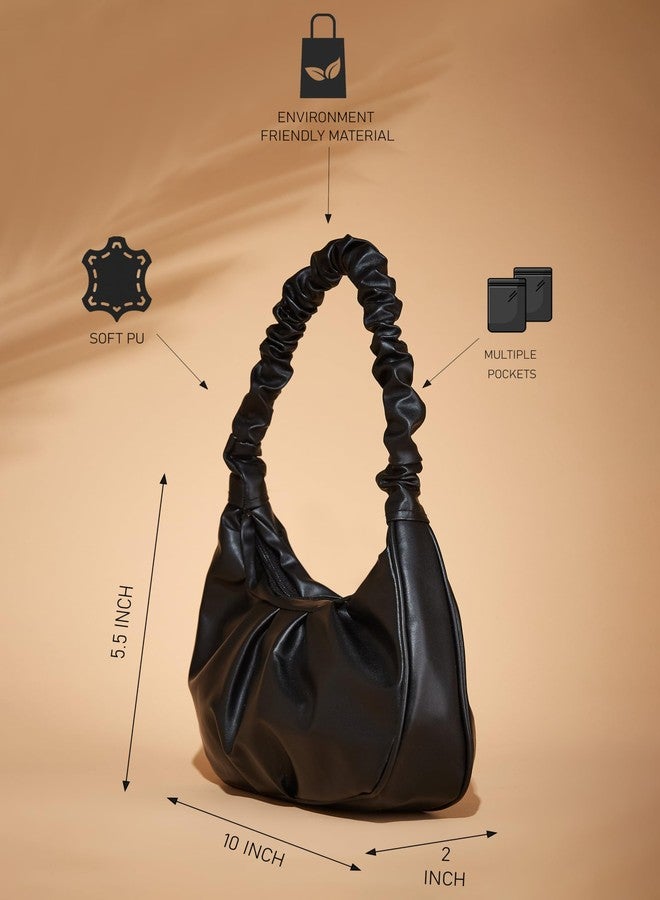 فارجو حقيبة كتف نسائية من الجلد الصناعي من فارجو (أسود) - Image 4